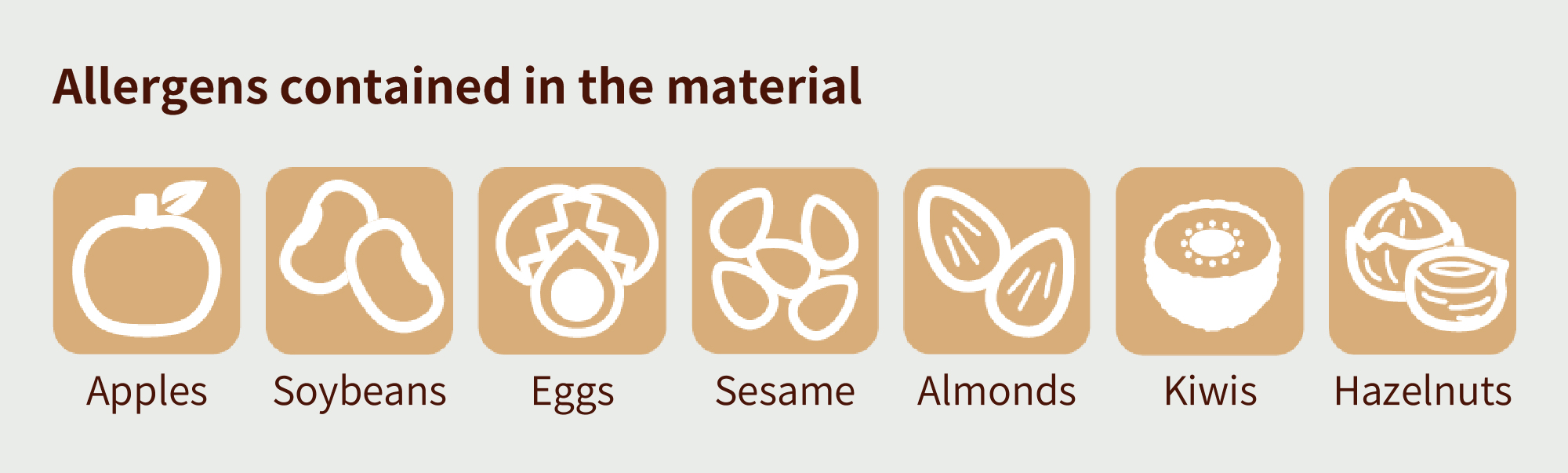 Allergens contained in the material